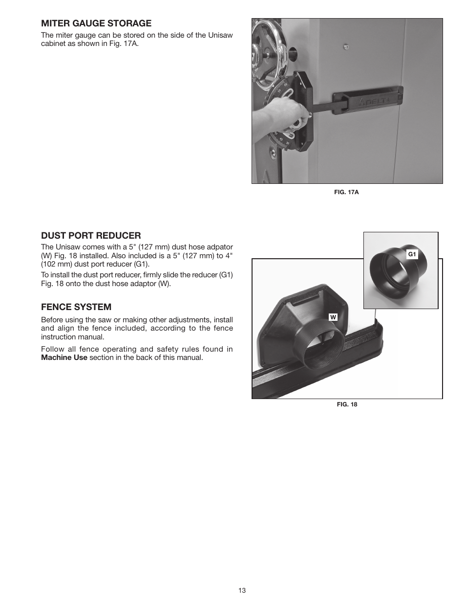 Delta UNISAW 36-L352 User Manual | Page 13 / 108