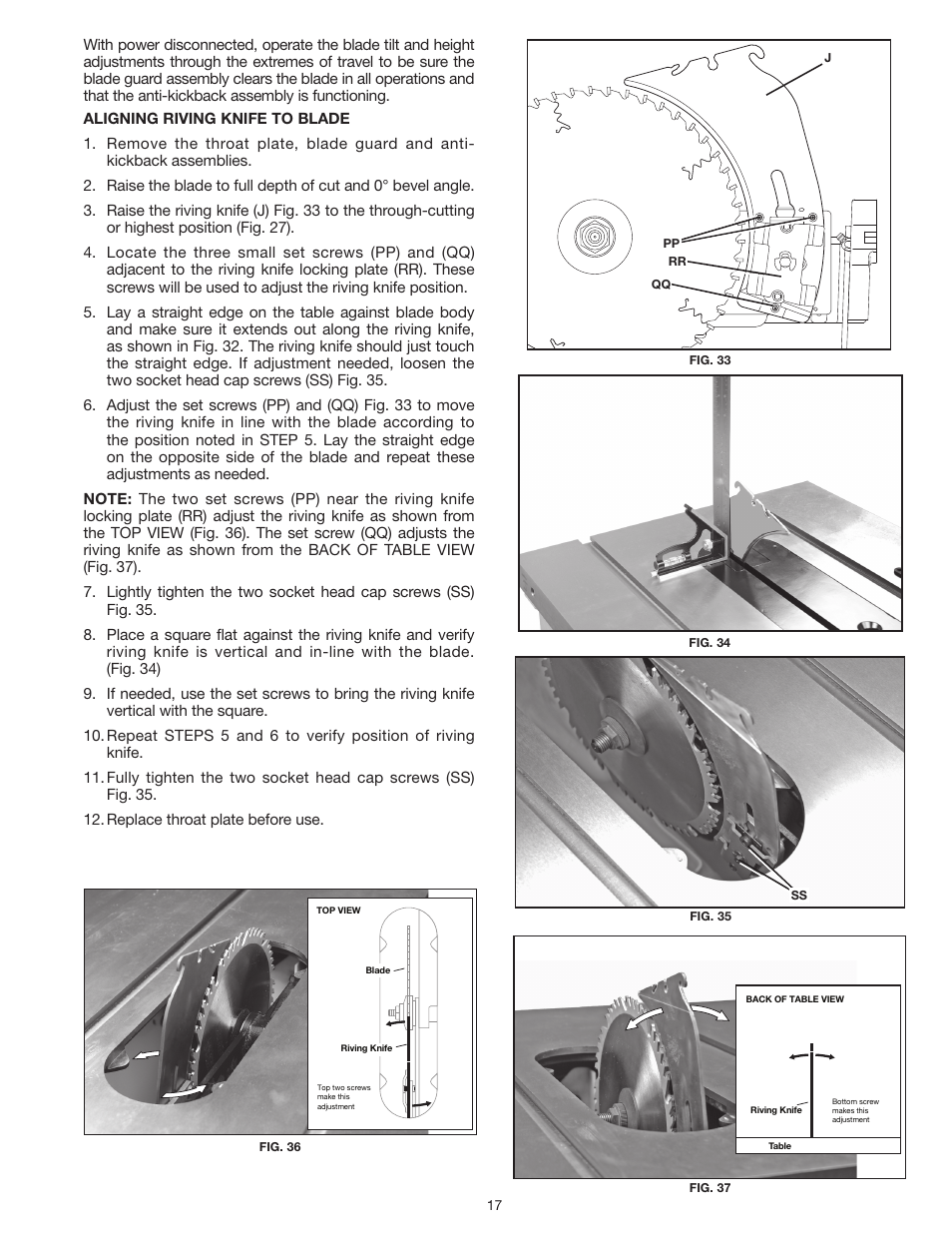 Delta UNISAW 36-L352 User Manual | Page 17 / 108