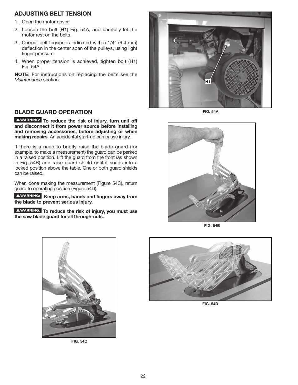 Delta UNISAW 36-L352 User Manual | Page 22 / 108