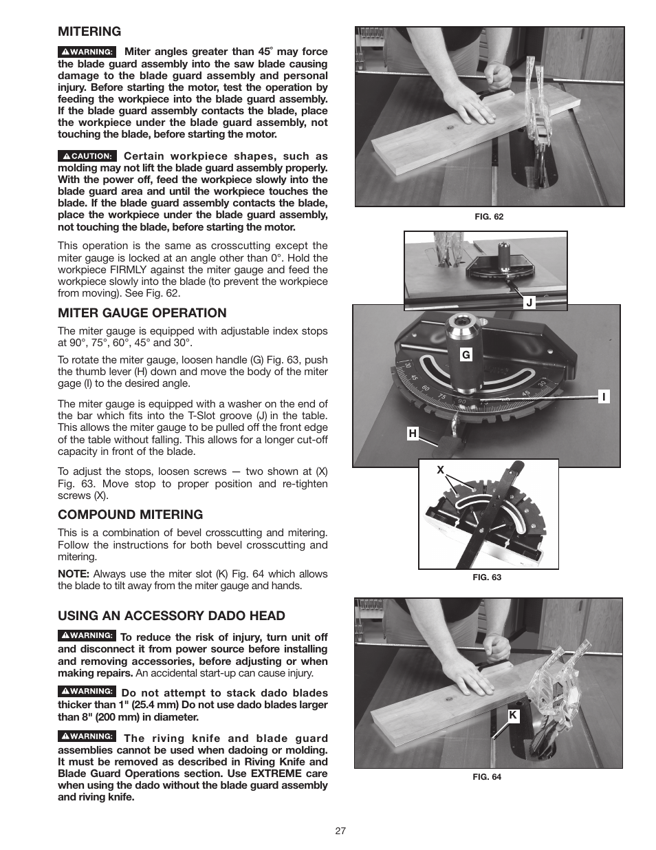 Delta UNISAW 36-L352 User Manual | Page 27 / 108