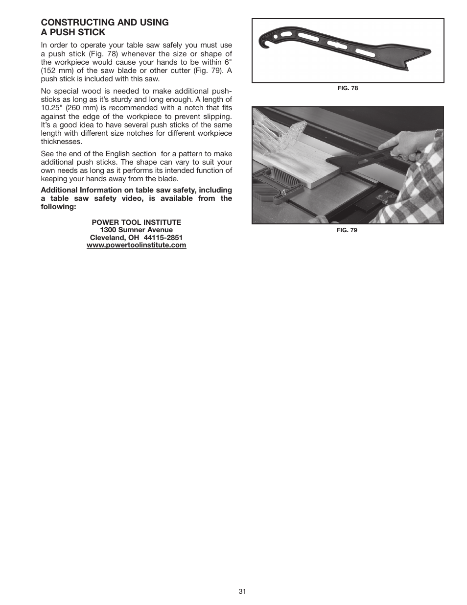 Delta UNISAW 36-L352 User Manual | Page 31 / 108