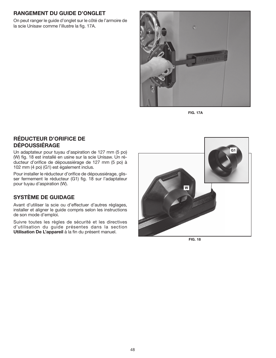 Delta UNISAW 36-L352 User Manual | Page 48 / 108