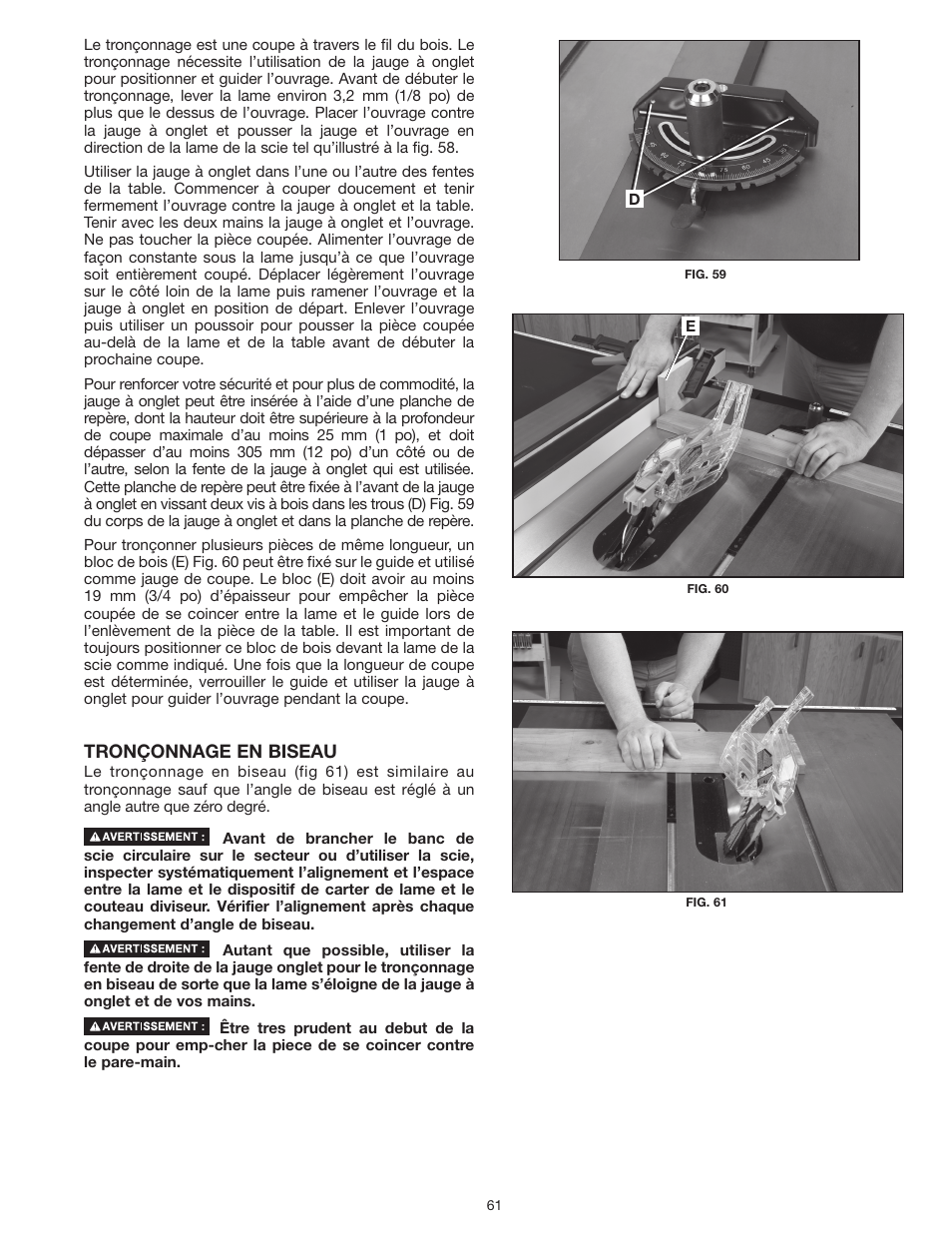Delta UNISAW 36-L352 User Manual | Page 61 / 108