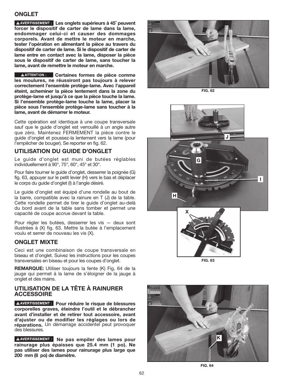 Delta UNISAW 36-L352 User Manual | Page 62 / 108