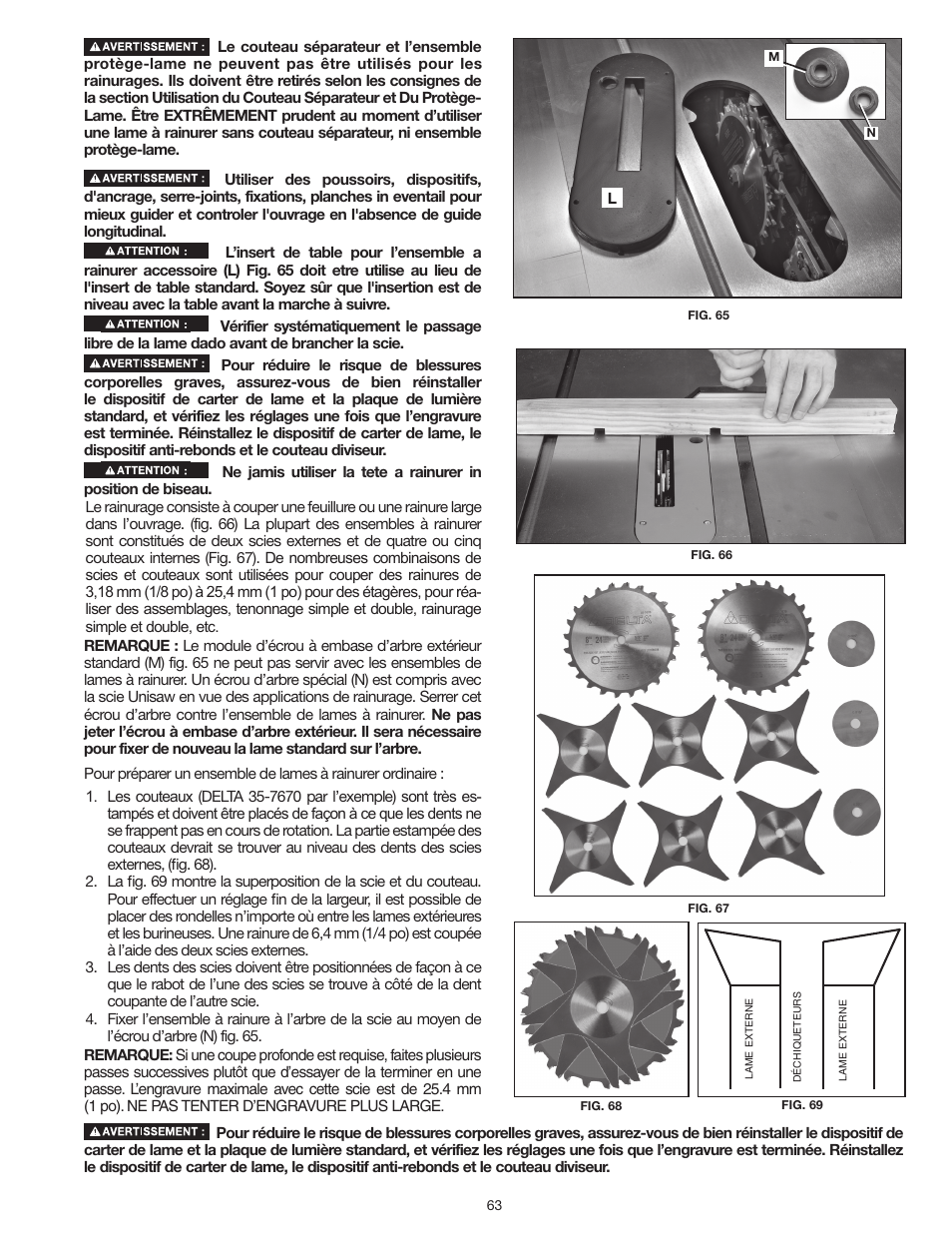 Delta UNISAW 36-L352 User Manual | Page 63 / 108