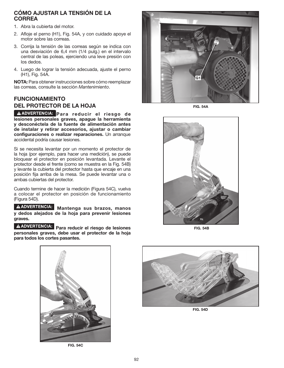 Delta UNISAW 36-L352 User Manual | Page 92 / 108