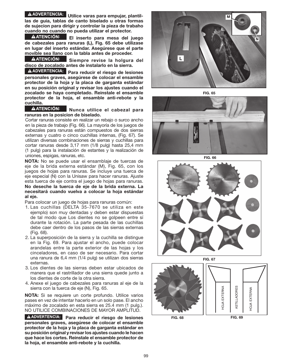 Delta UNISAW 36-L352 User Manual | Page 99 / 108