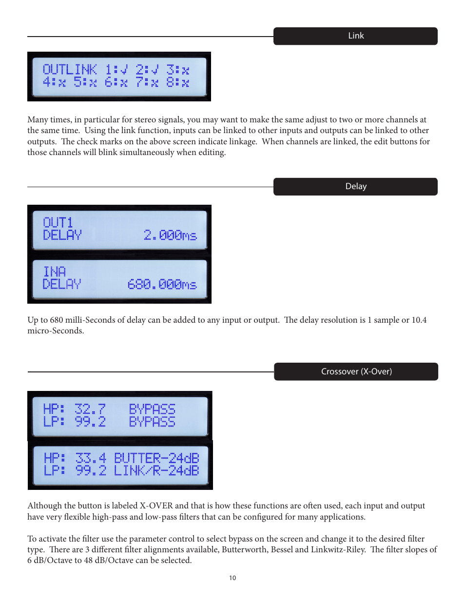Peavey VSX 48e Programmable Loudspeaker Management System (1 RU, 4 Inputs, 8 Outputs) User Manual | Page 10 / 21