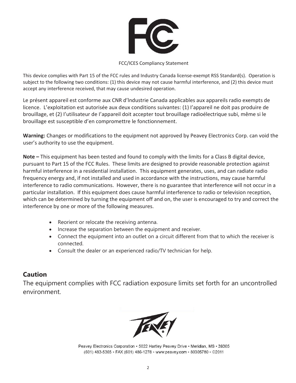 Peavey VSX 48e Programmable Loudspeaker Management System (1 RU, 4 Inputs, 8 Outputs) User Manual | Page 2 / 21