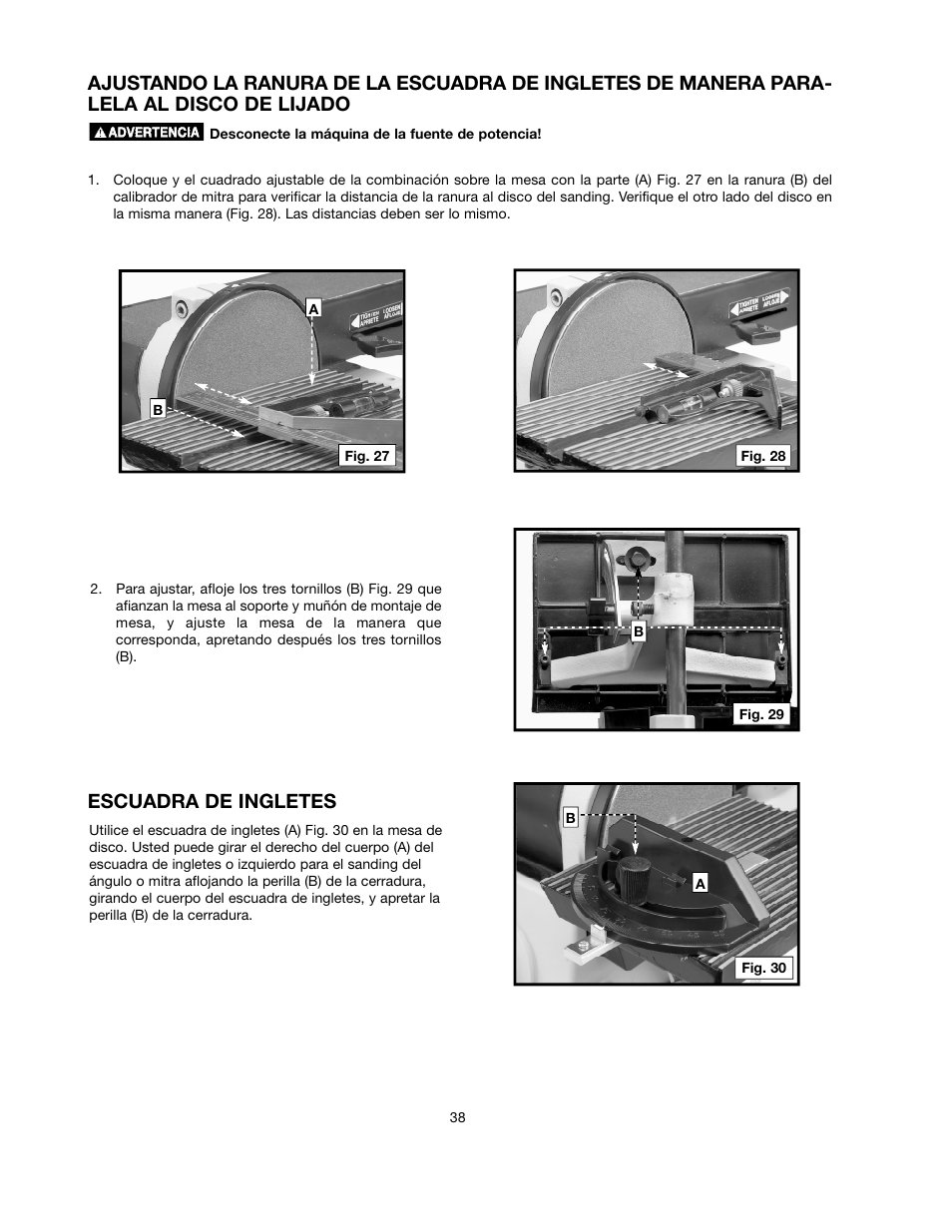 Escuadra de ingletes | Delta ShopMaster SM500 User Manual | Page 38 / 68