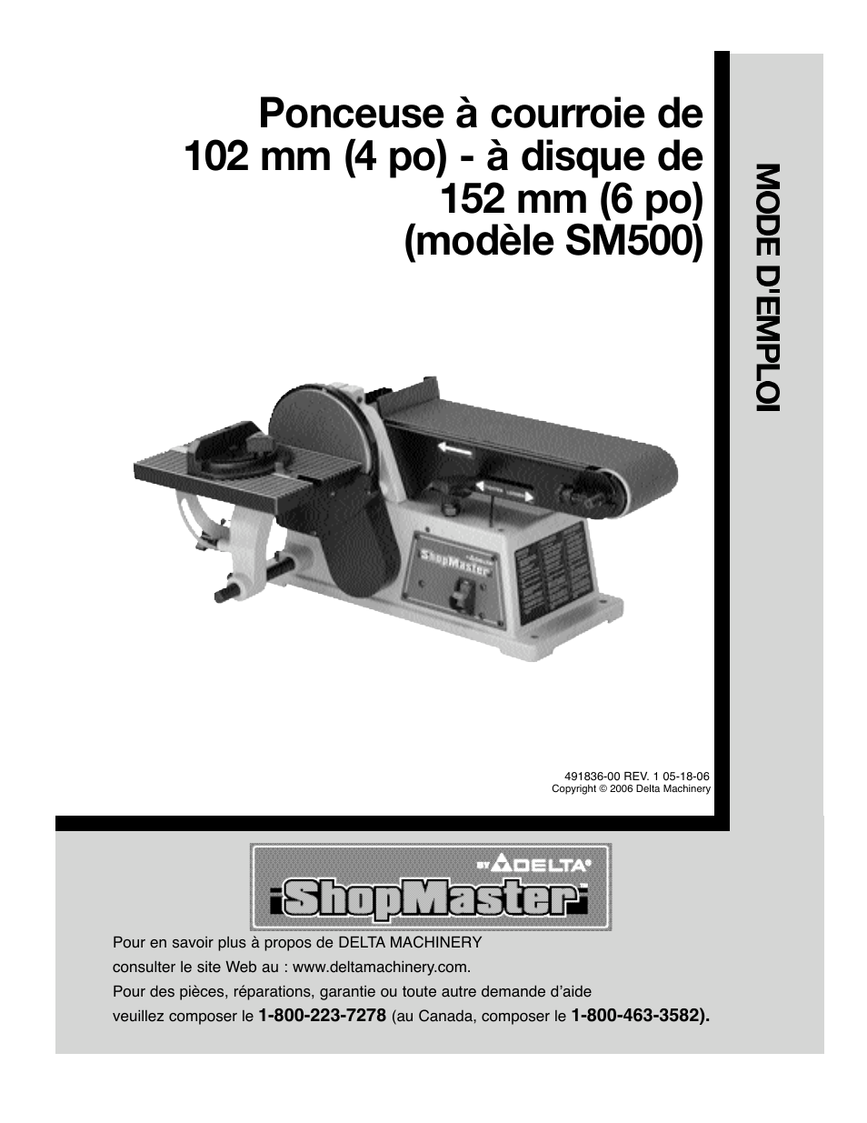 Delta ShopMaster SM500 User Manual | Page 45 / 68