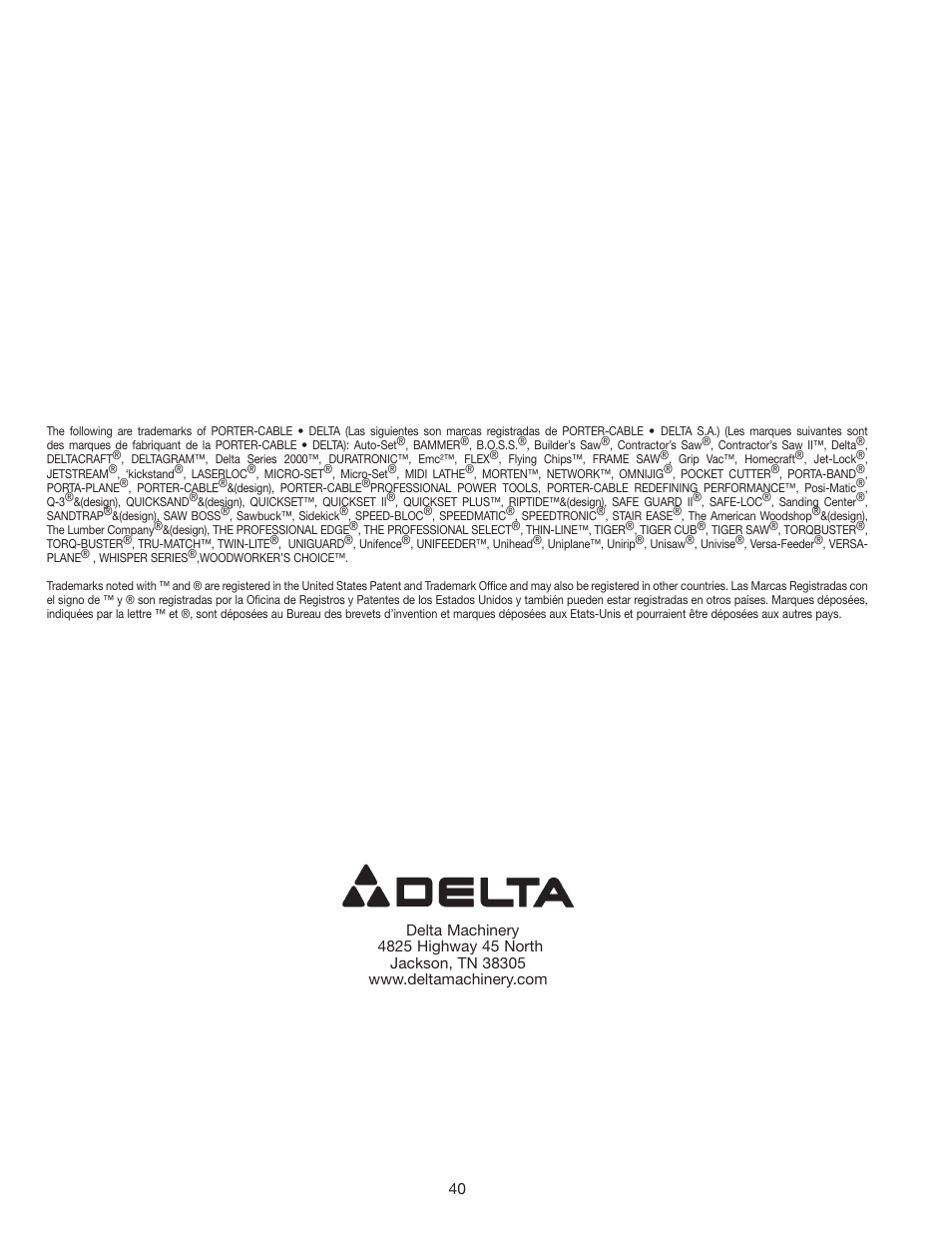 Delta 36-978 User Manual | Page 40 / 40