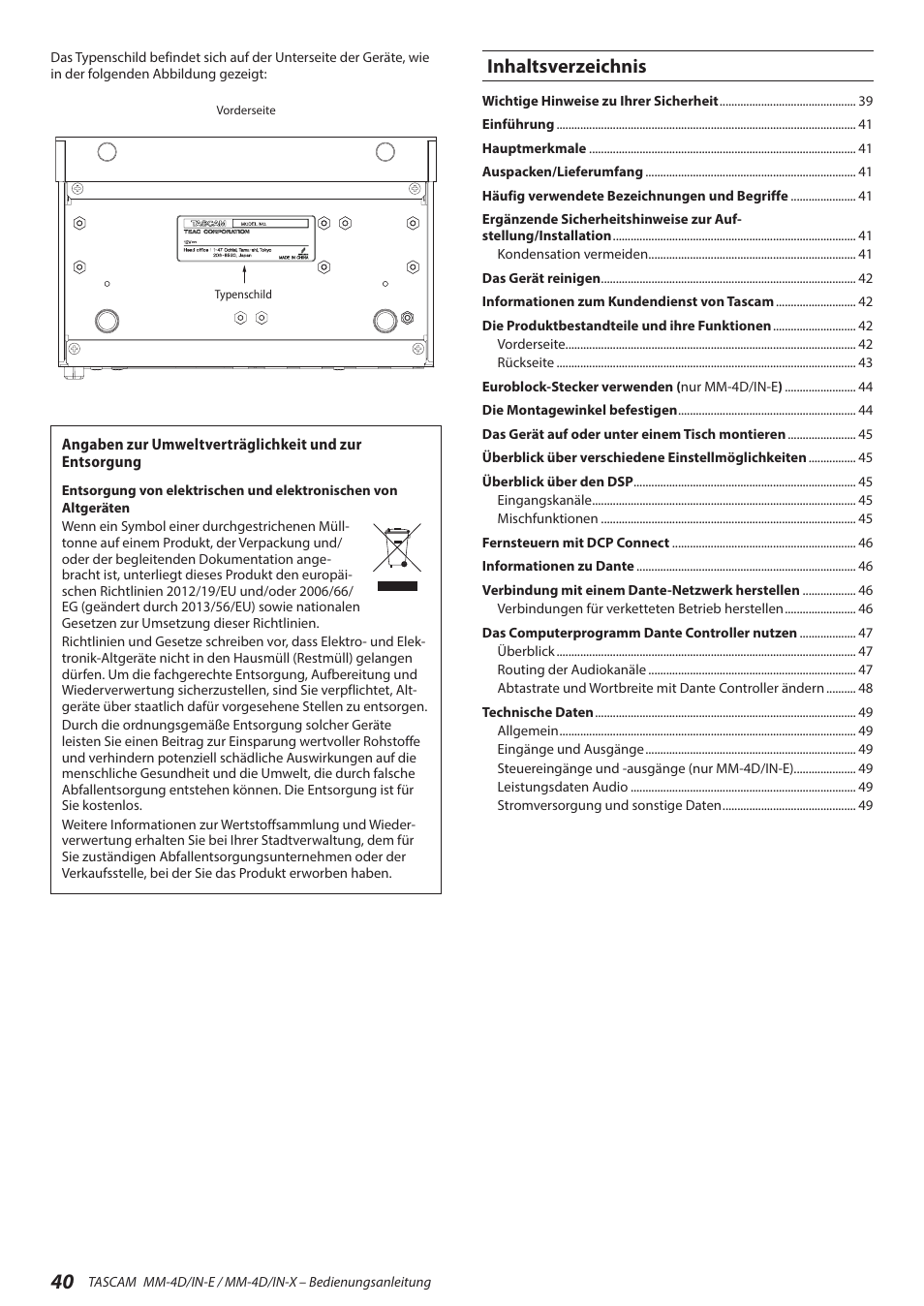 Tascam MM-4D/IN-E 4-Channel Mic/Line Input Dante Converter with Built-In DSP Mixer User Manual | Page 40 / 82