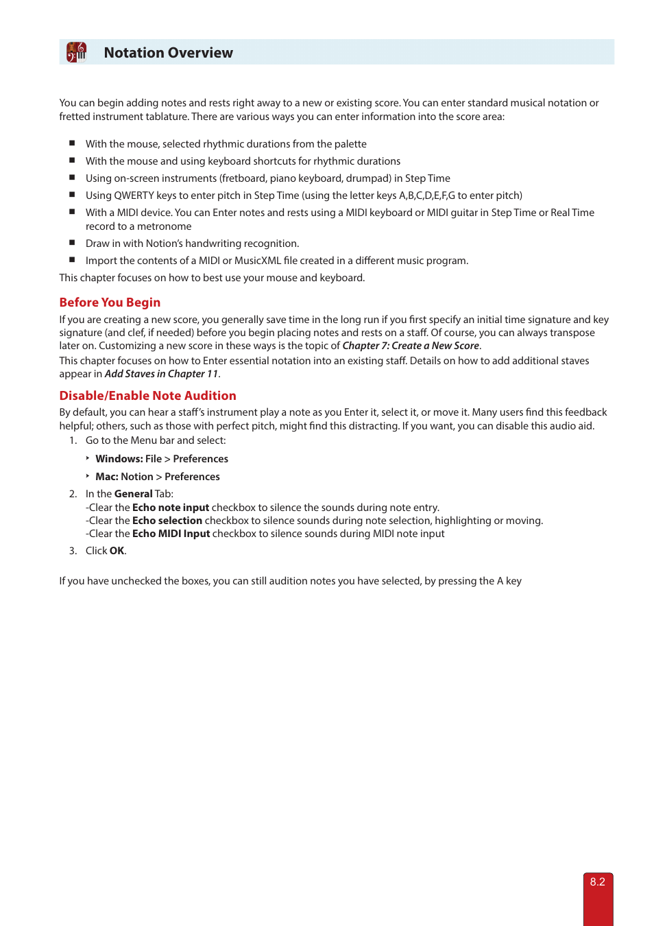 Note audition, Notation overview | PreSonus Notion 6 - Notation Software (Boxed) User Manual | Page 115 / 292