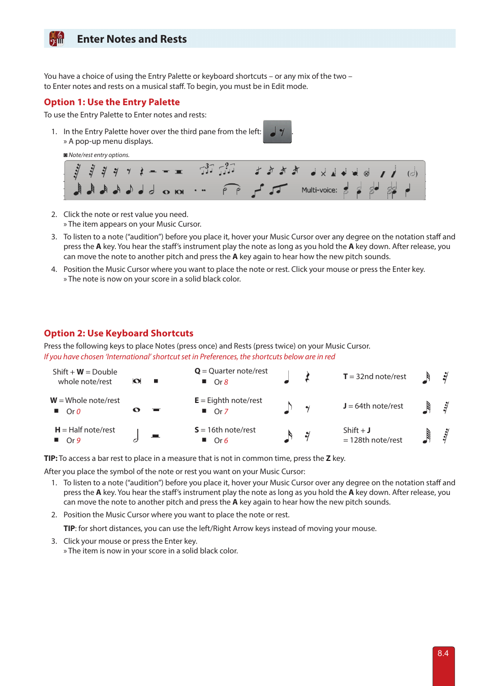 Enter notes and rests | PreSonus Notion 6 - Notation Software (Boxed) User Manual | Page 117 / 292