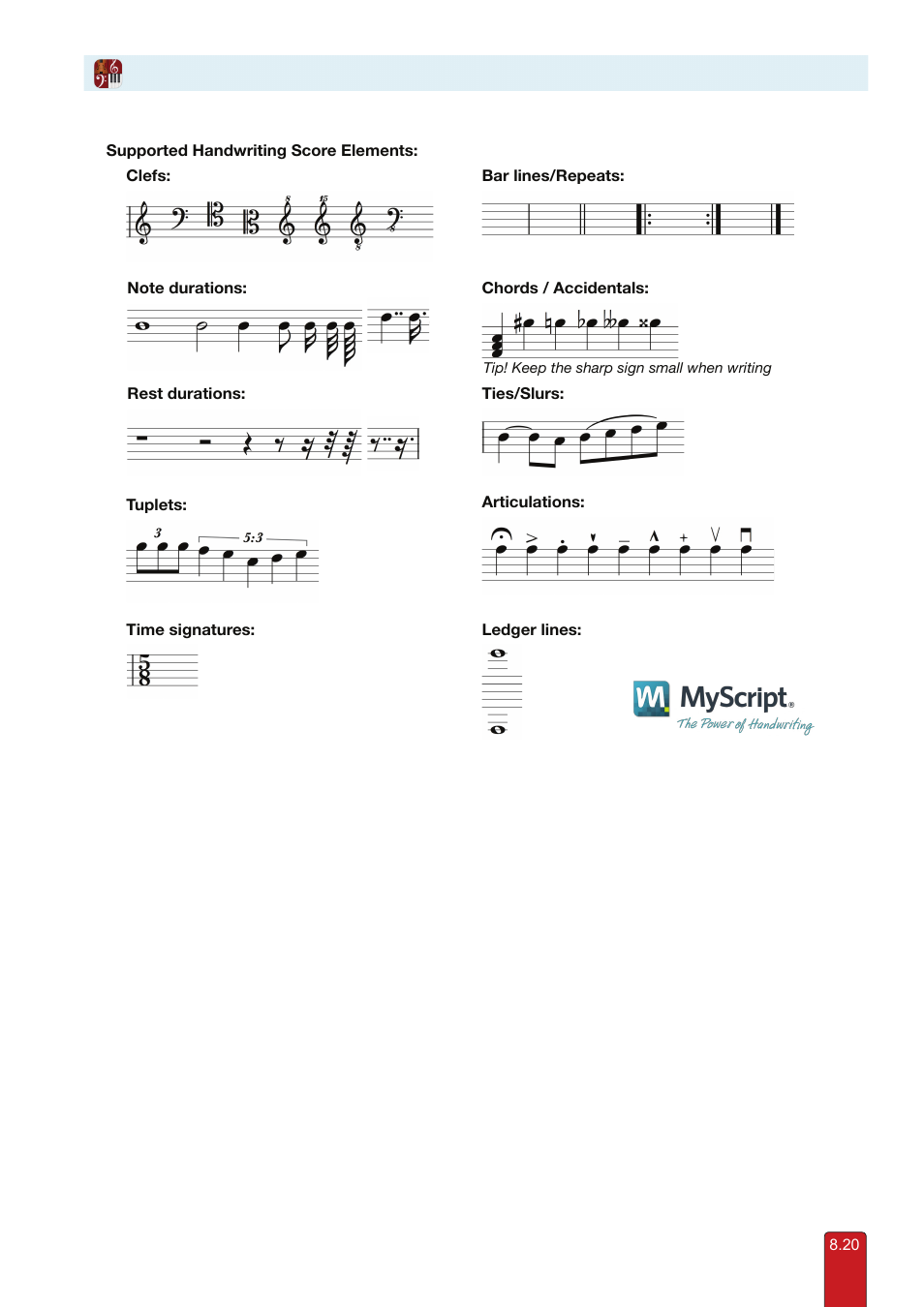 Handwriting | PreSonus Notion 6 - Notation Software (Boxed) User Manual | Page 133 / 292