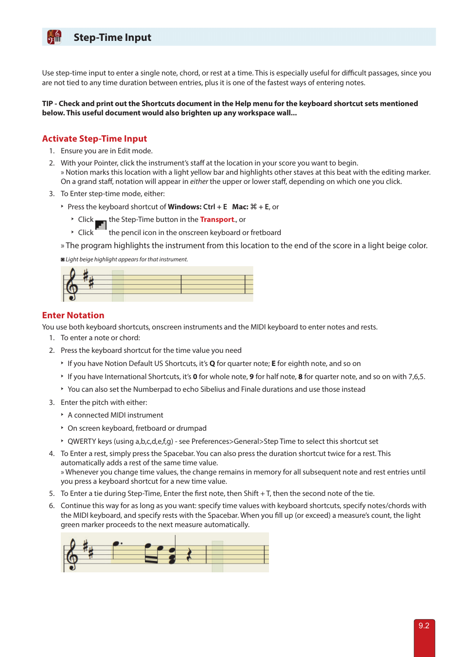 Step-time input | PreSonus Notion 6 - Notation Software (Boxed) User Manual | Page 135 / 292