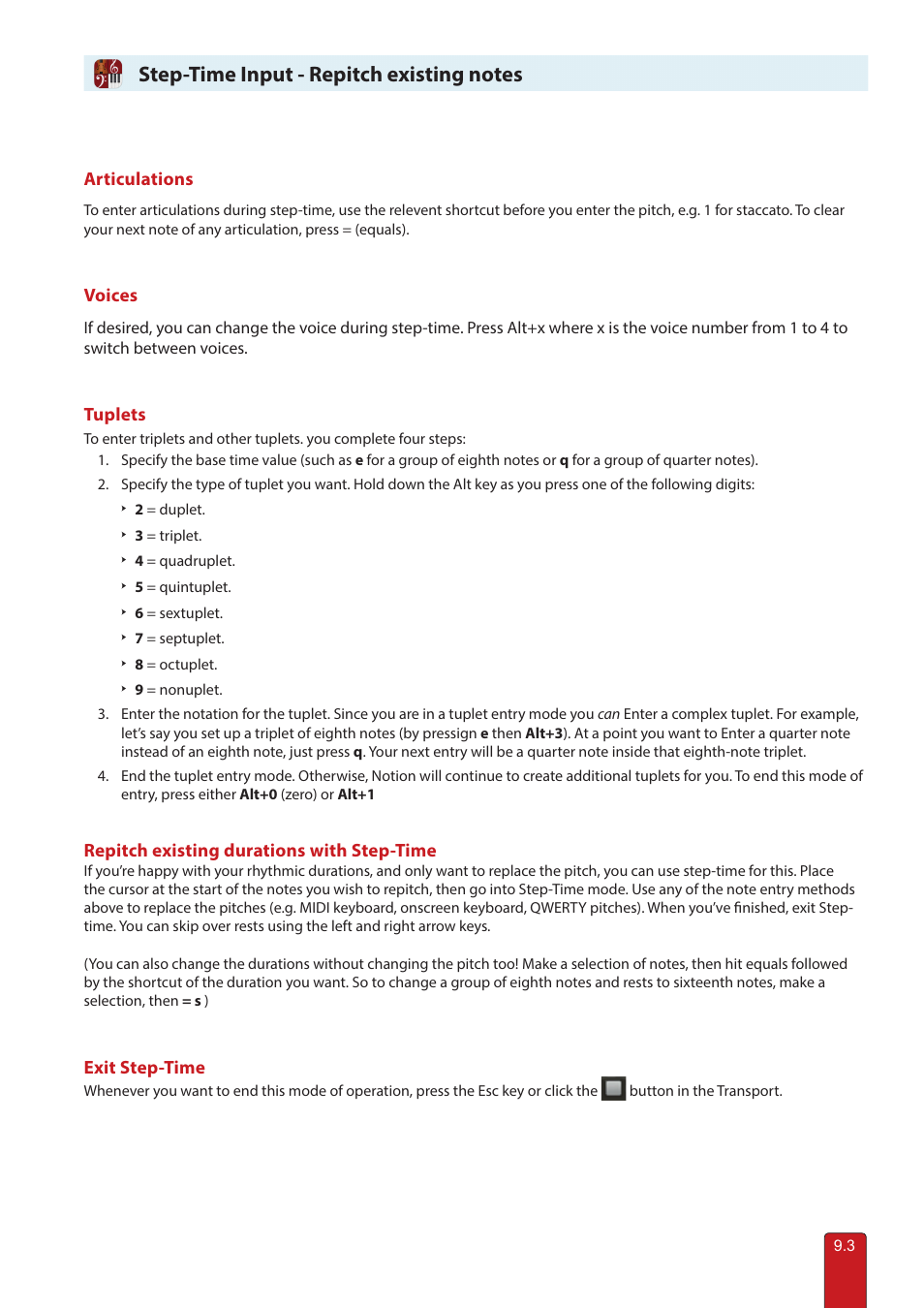 Repitch existing notes | PreSonus Notion 6 - Notation Software (Boxed) User Manual | Page 136 / 292