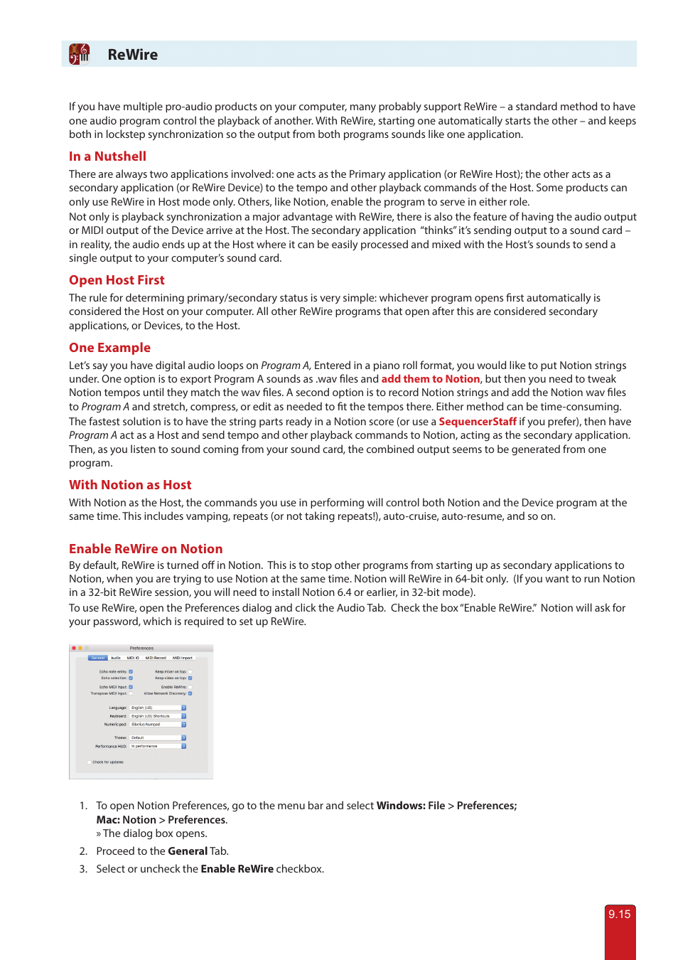 Rewire | PreSonus Notion 6 - Notation Software (Boxed) User Manual | Page 148 / 292