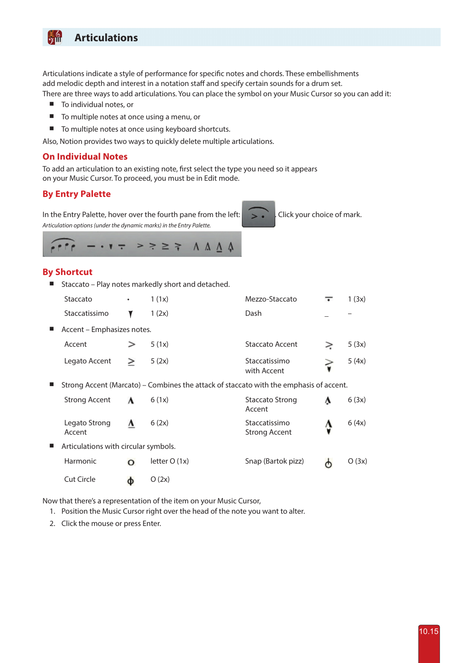 Articulations | PreSonus Notion 6 - Notation Software (Boxed) User Manual | Page 164 / 292