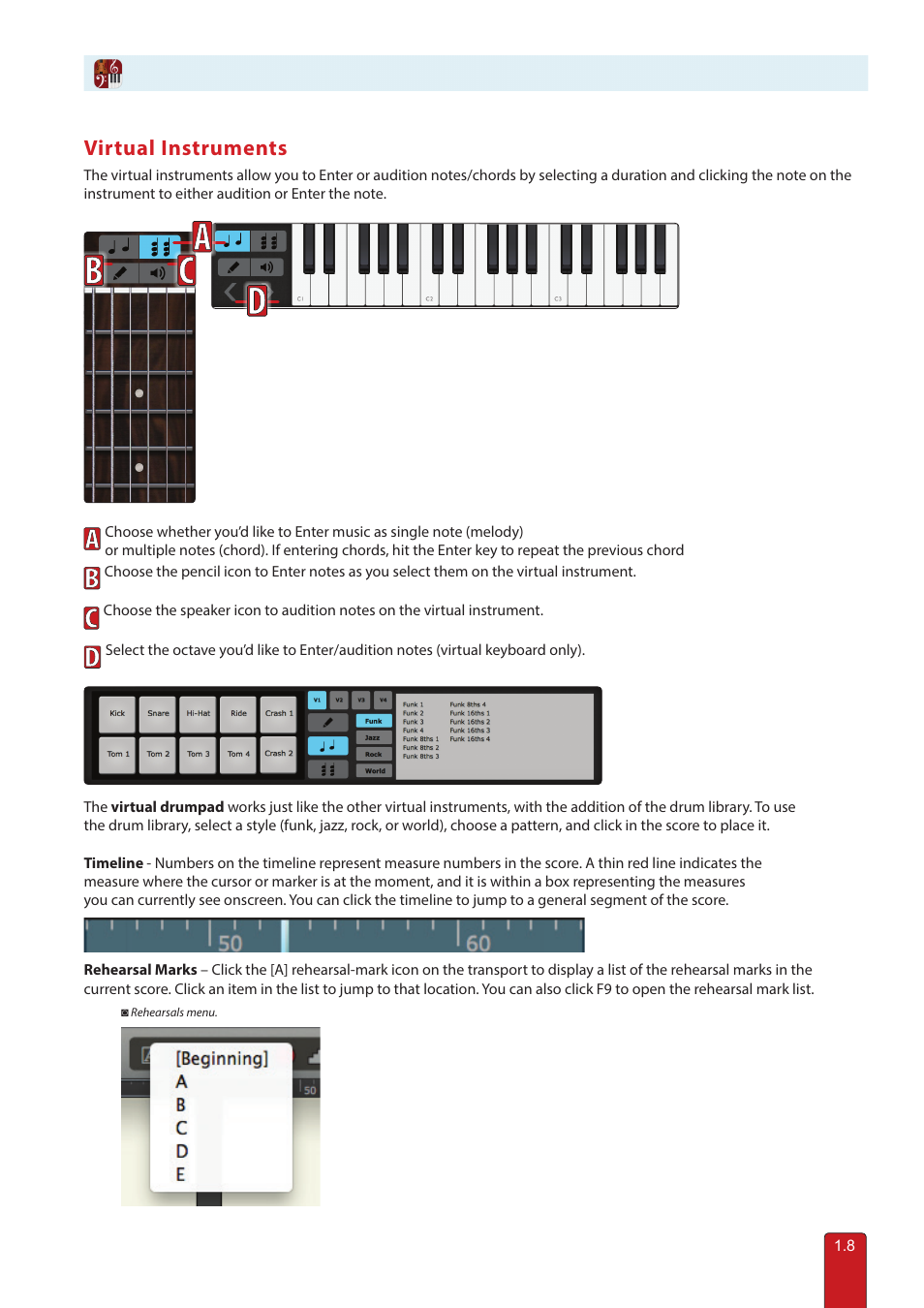 Virtual instruments | PreSonus Notion 6 - Notation Software (Boxed) User Manual | Page 18 / 292