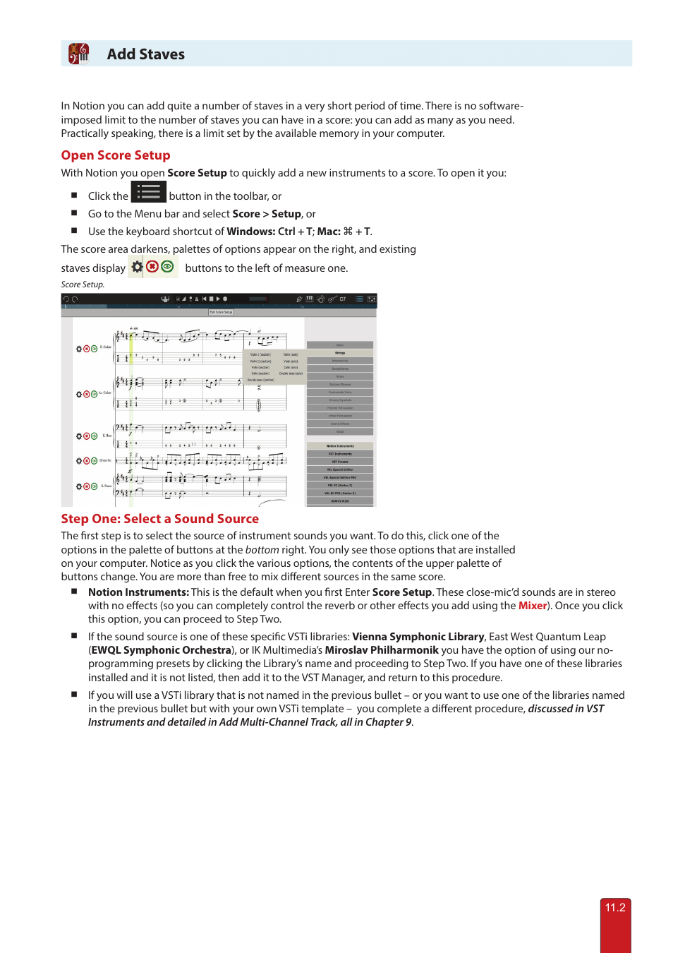 Add staves | PreSonus Notion 6 - Notation Software (Boxed) User Manual | Page 183 / 292