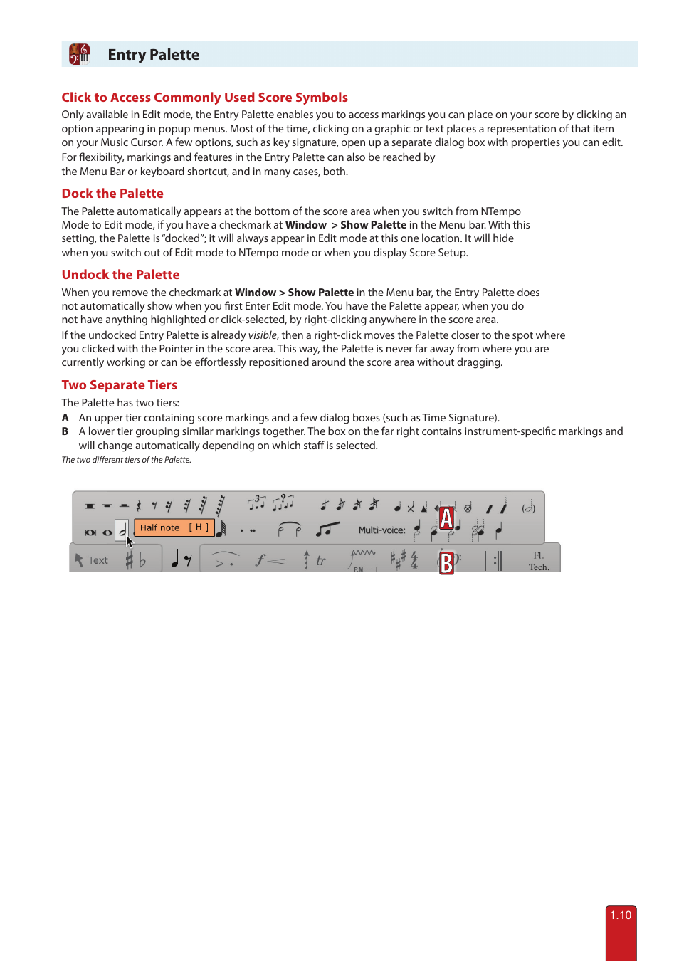 Entry palette | PreSonus Notion 6 - Notation Software (Boxed) User Manual | Page 20 / 292