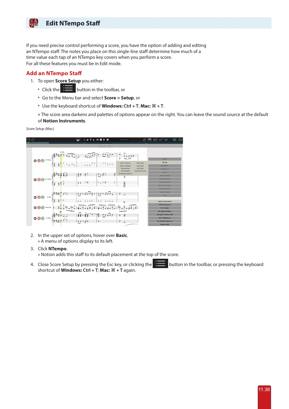 Edit ntempo staff | PreSonus Notion 6 - Notation Software (Boxed) User Manual | Page 217 / 292