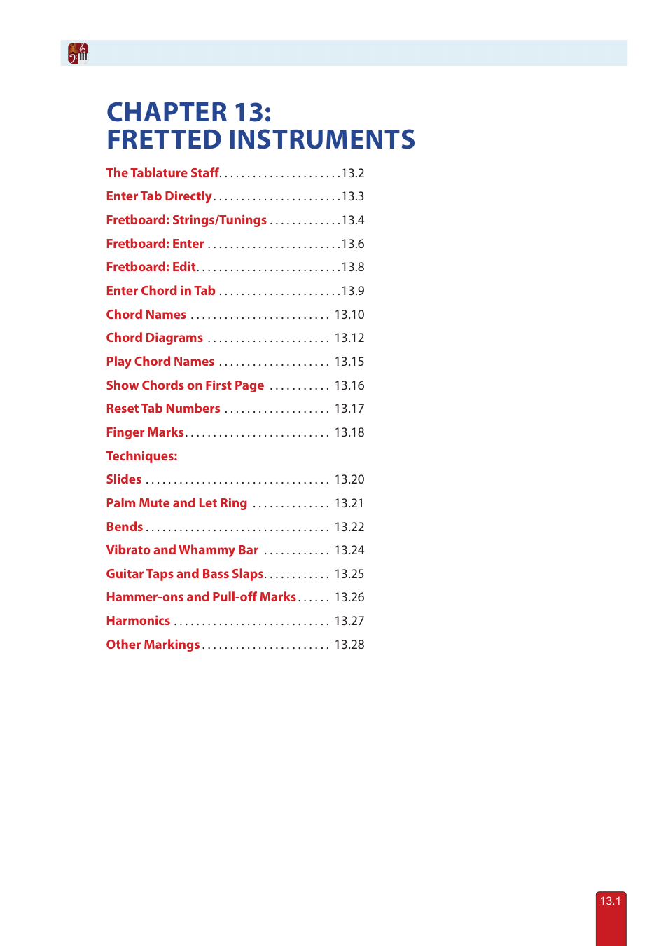 Chapter 13: fretted instruments | PreSonus Notion 6 - Notation Software (Boxed) User Manual | Page 238 / 292