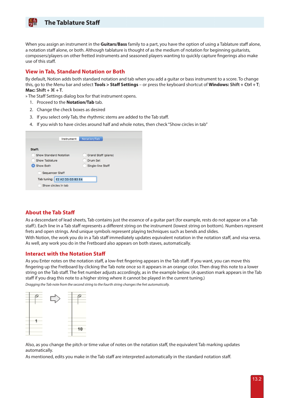 The tablature staff | PreSonus Notion 6 - Notation Software (Boxed) User Manual | Page 239 / 292