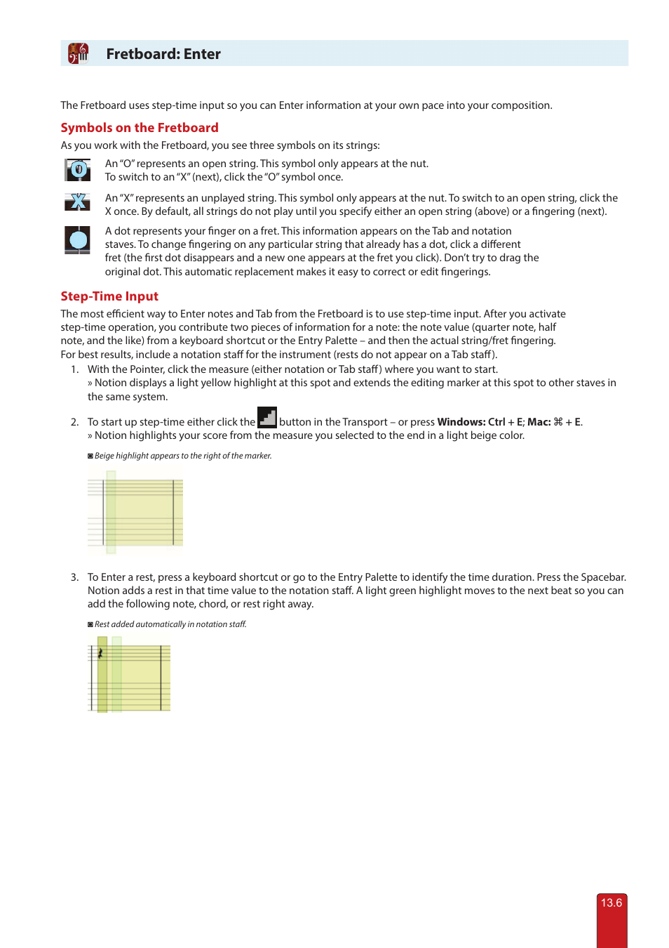 Fretboard: enter | PreSonus Notion 6 - Notation Software (Boxed) User Manual | Page 243 / 292