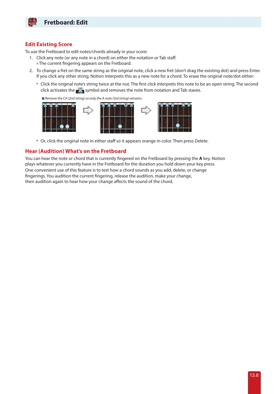 Fretboard: edit | PreSonus Notion 6 - Notation Software (Boxed) User Manual | Page 245 / 292