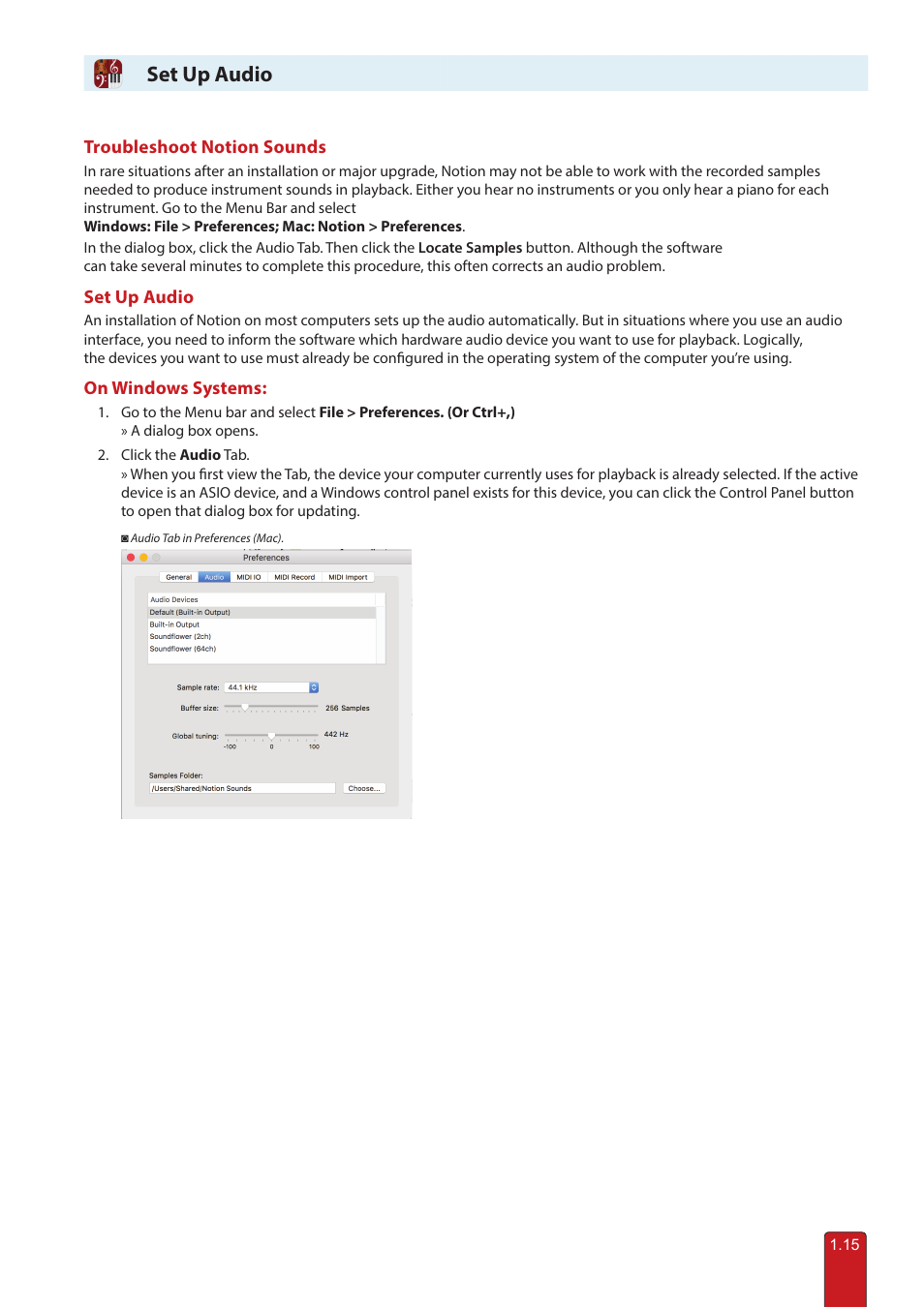 Set up audio | PreSonus Notion 6 - Notation Software (Boxed) User Manual | Page 25 / 292