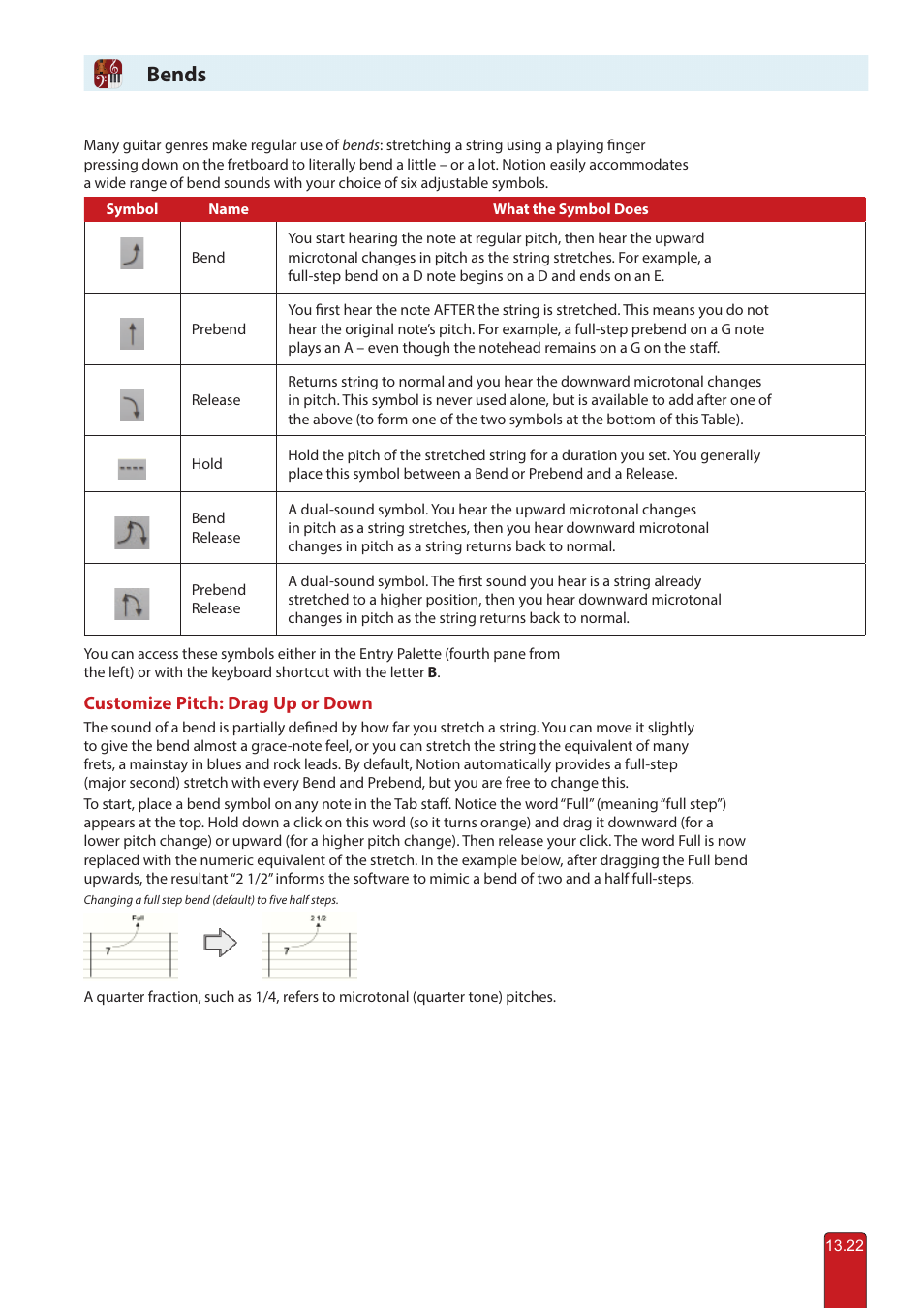 Bends | PreSonus Notion 6 - Notation Software (Boxed) User Manual | Page 259 / 292