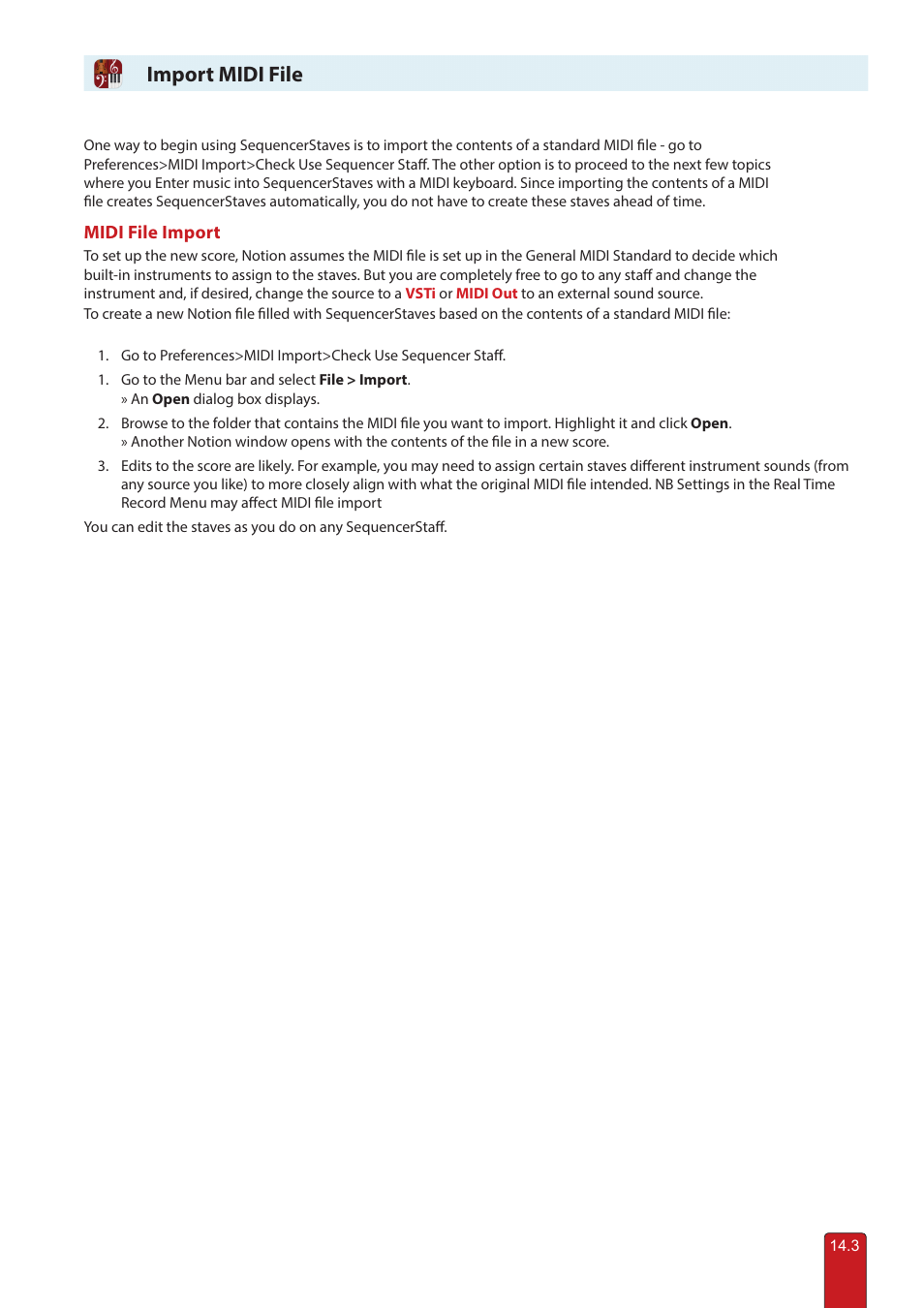 Import midi file | PreSonus Notion 6 - Notation Software (Boxed) User Manual | Page 268 / 292