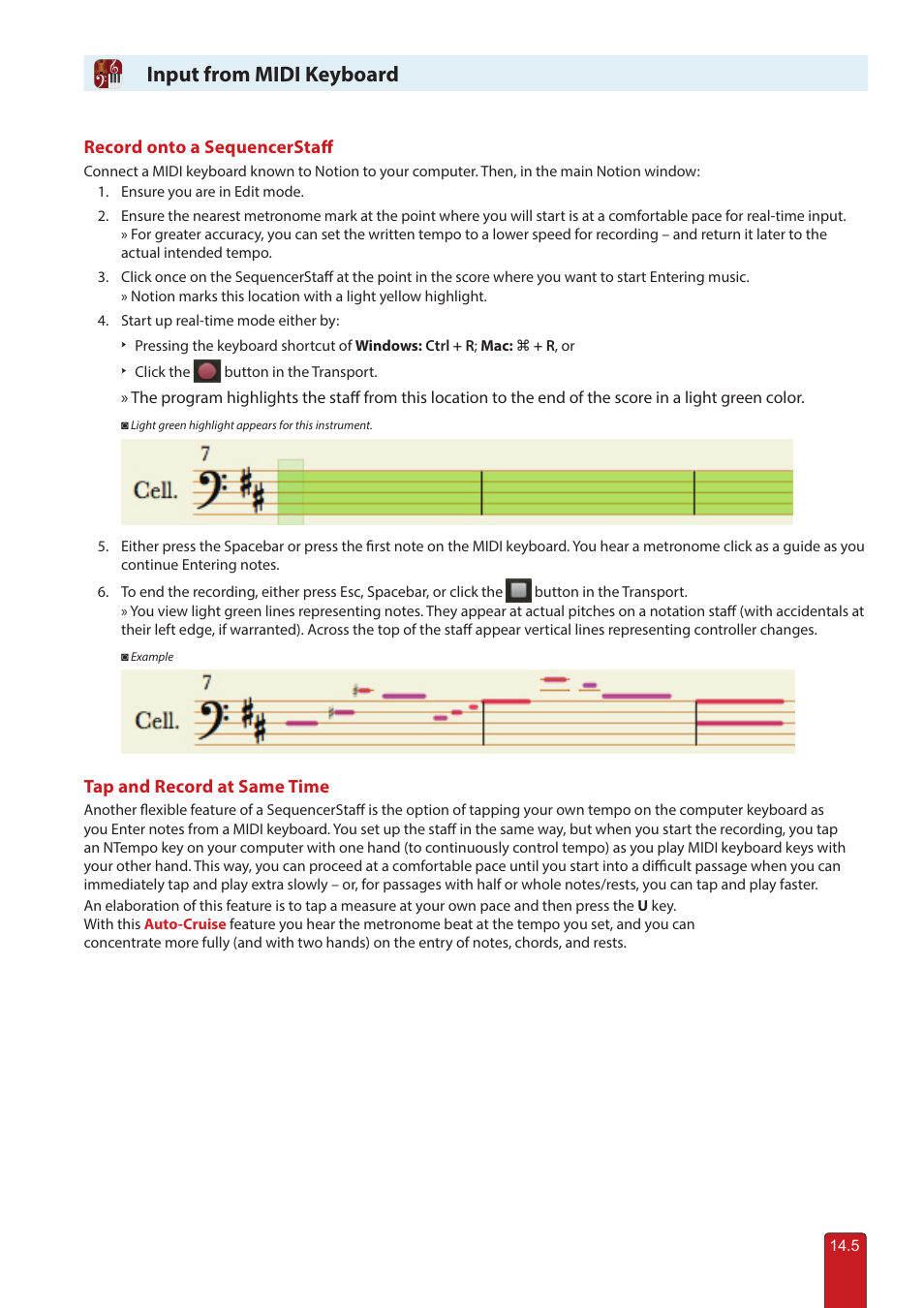 Input from midi keyboard | PreSonus Notion 6 - Notation Software (Boxed) User Manual | Page 270 / 292