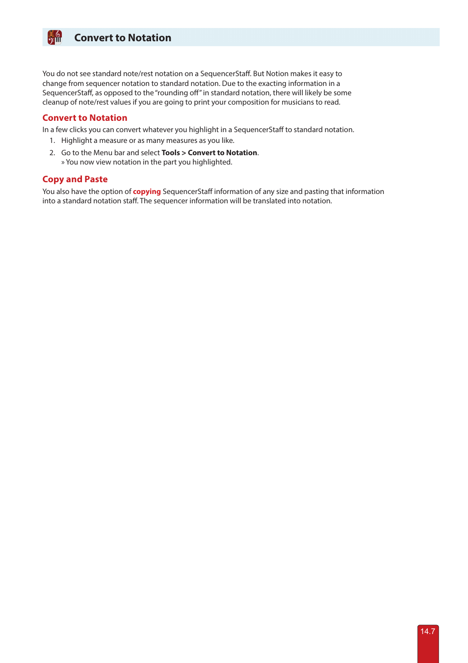 Convert to notation | PreSonus Notion 6 - Notation Software (Boxed) User Manual | Page 272 / 292