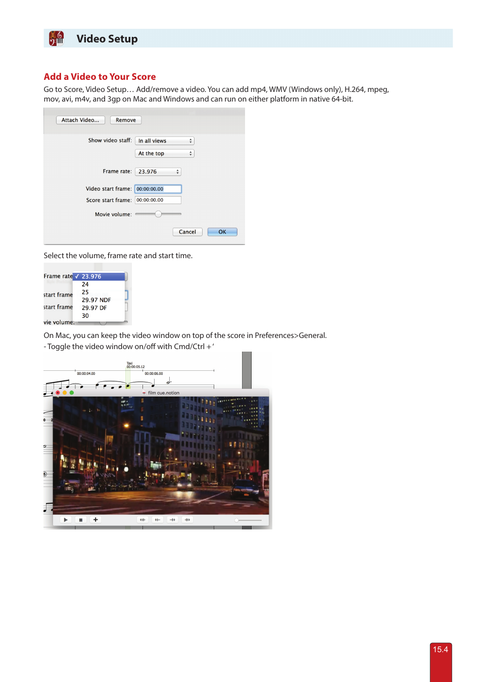 Video setup | PreSonus Notion 6 - Notation Software (Boxed) User Manual | Page 276 / 292