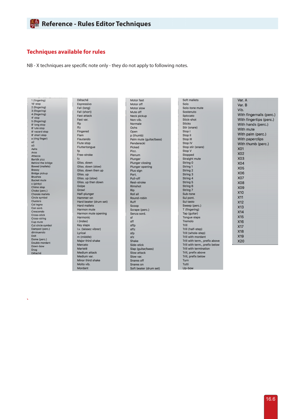 Rules editor techniques, Rules editor, Reference - rules editor techniques | PreSonus Notion 6 - Notation Software (Boxed) User Manual | Page 291 / 292