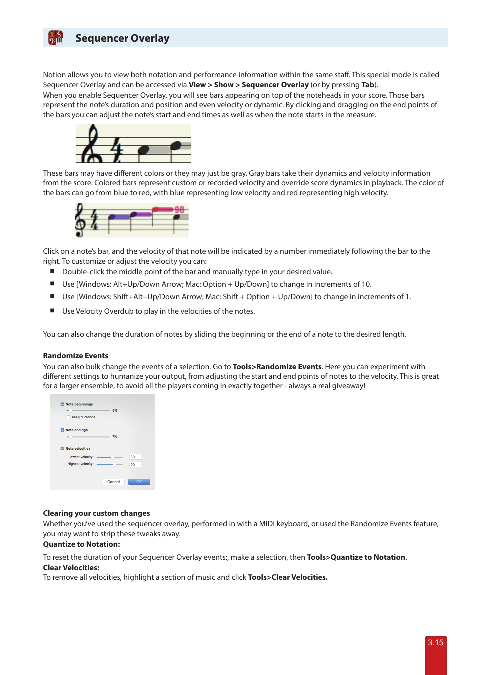 Sequencer overlay | PreSonus Notion 6 - Notation Software (Boxed) User Manual | Page 55 / 292