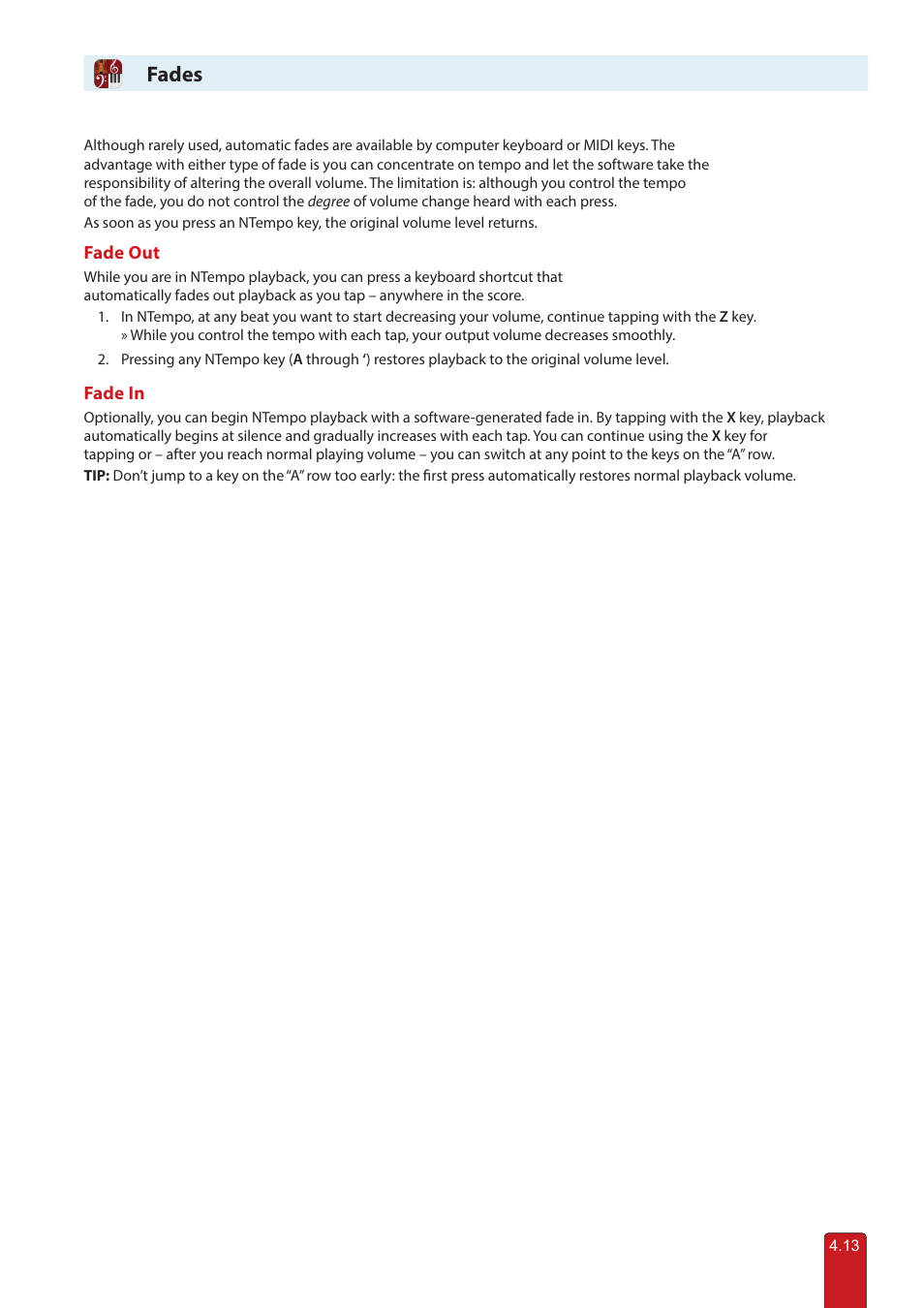 Fades | PreSonus Notion 6 - Notation Software (Boxed) User Manual | Page 68 / 292