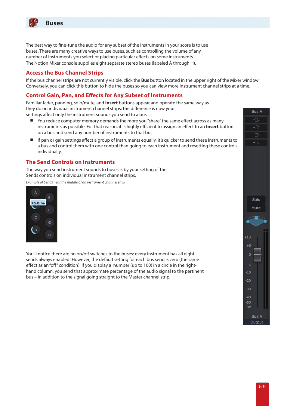 Buses | PreSonus Notion 6 - Notation Software (Boxed) User Manual | Page 83 / 292