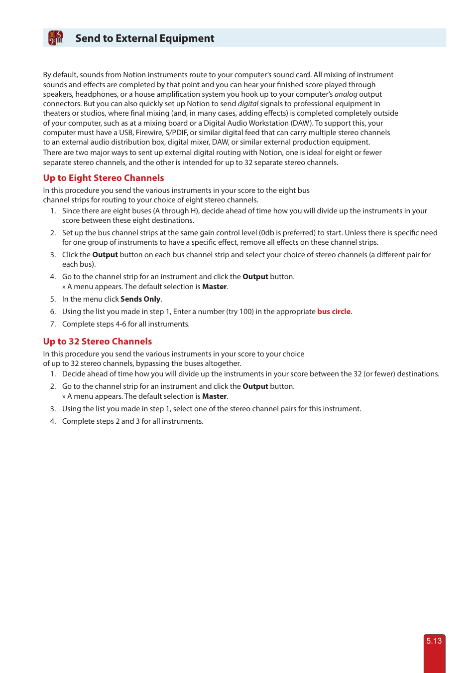 Send to external equipment | PreSonus Notion 6 - Notation Software (Boxed) User Manual | Page 87 / 292