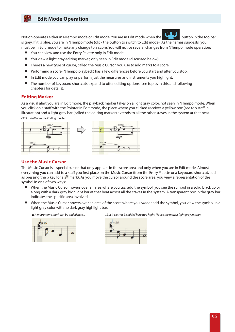 Edit mode operation | PreSonus Notion 6 - Notation Software (Boxed) User Manual | Page 89 / 292