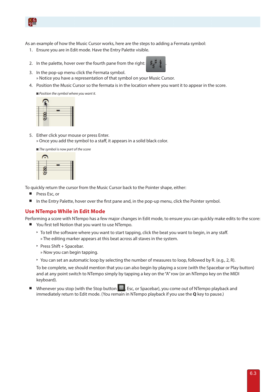 Use ntempo while in edit mode | PreSonus Notion 6 - Notation Software (Boxed) User Manual | Page 90 / 292