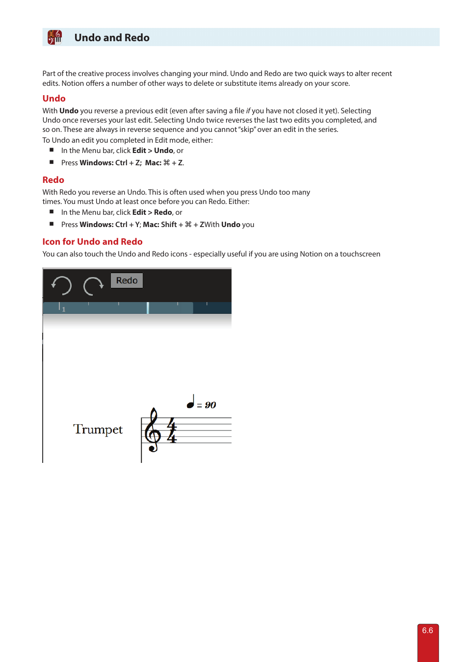 Undo and redo | PreSonus Notion 6 - Notation Software (Boxed) User Manual | Page 93 / 292