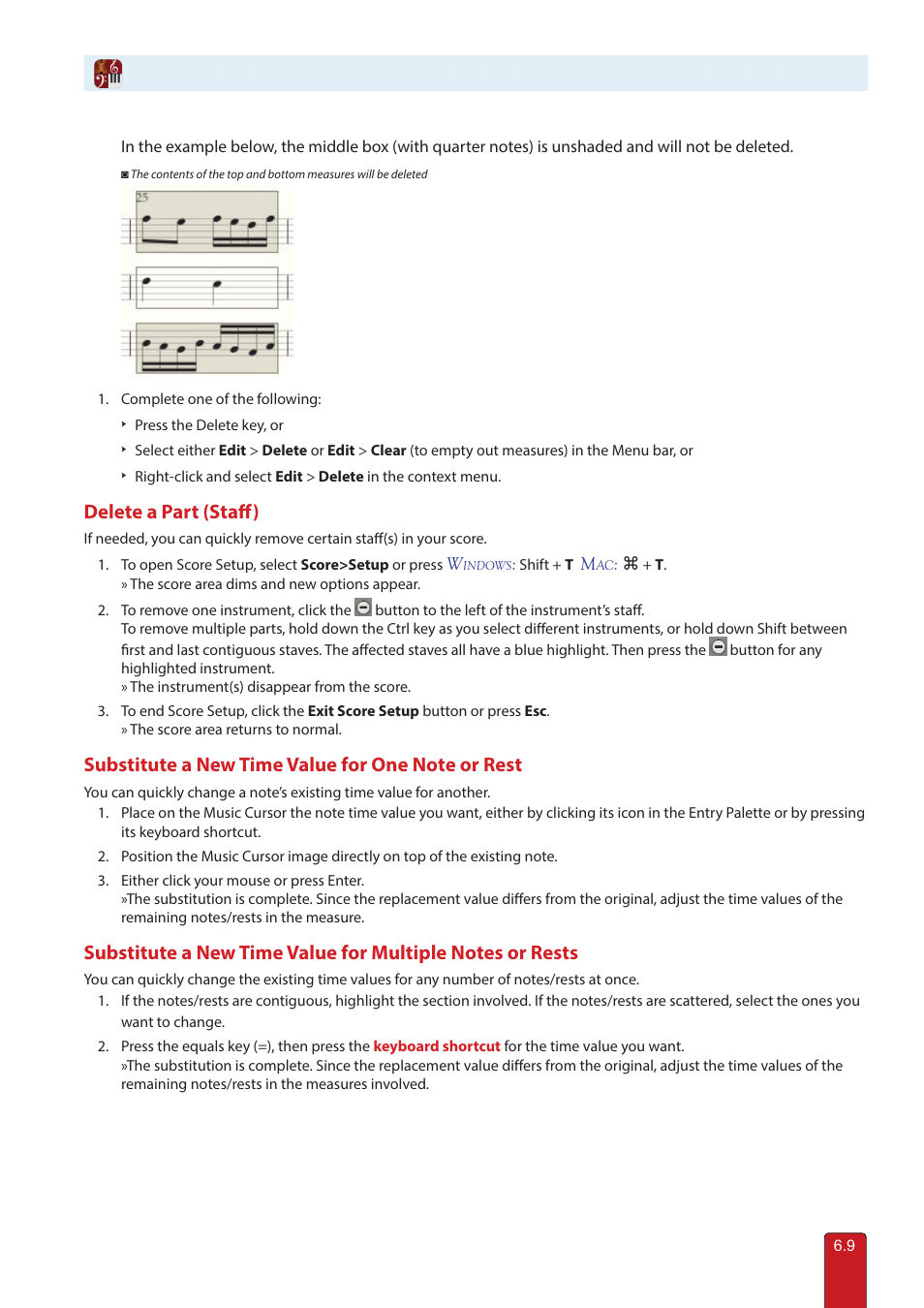 Delete a part (staff) | PreSonus Notion 6 - Notation Software (Boxed) User Manual | Page 96 / 292