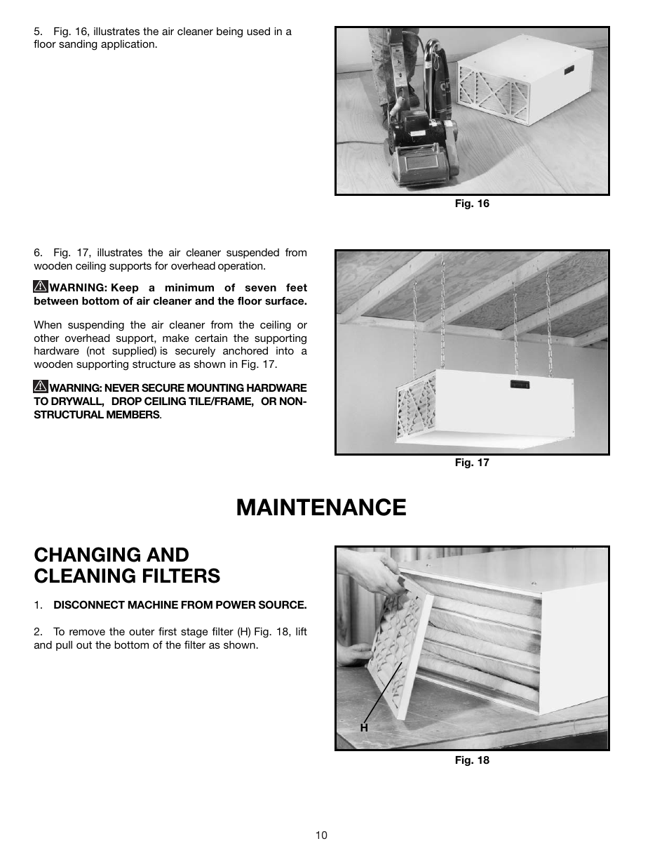 Maintenance, Changing and cleaning filters | Delta AP200 User Manual | Page 10 / 12