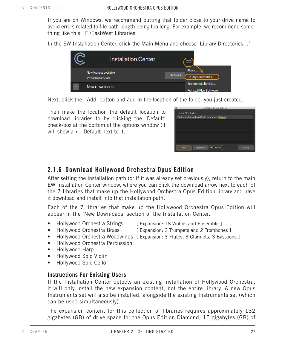 6 download hollywood orchestra opus edition, Download hollywood orchestra opus edition | EastWest Hollywood Orchestra Opus Edition Virtual Instrument Plug-In (Download) User Manual | Page 27 / 228