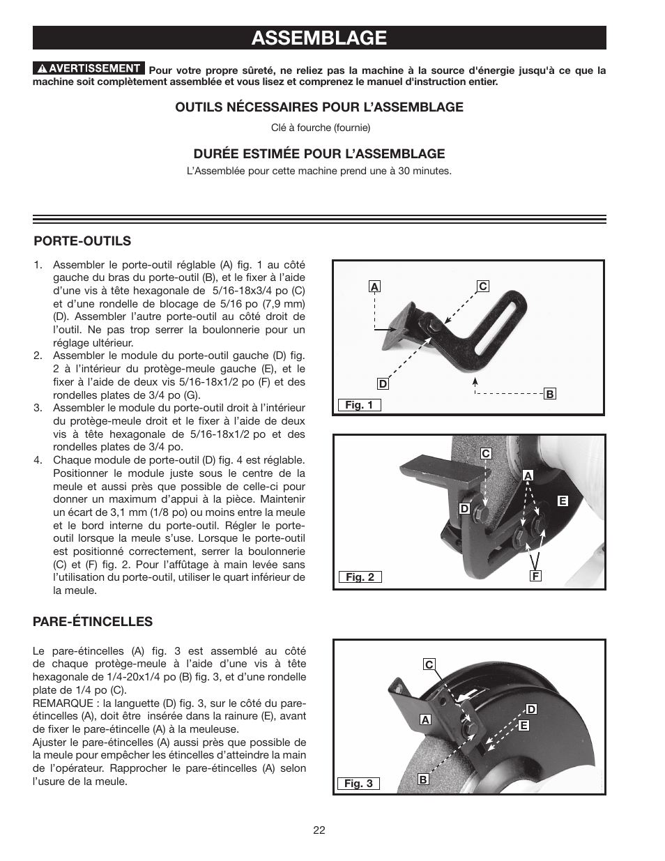 Assemblage | Delta 8" VARIABLE SPEED GRINDER GR450 User Manual | Page 22 / 44